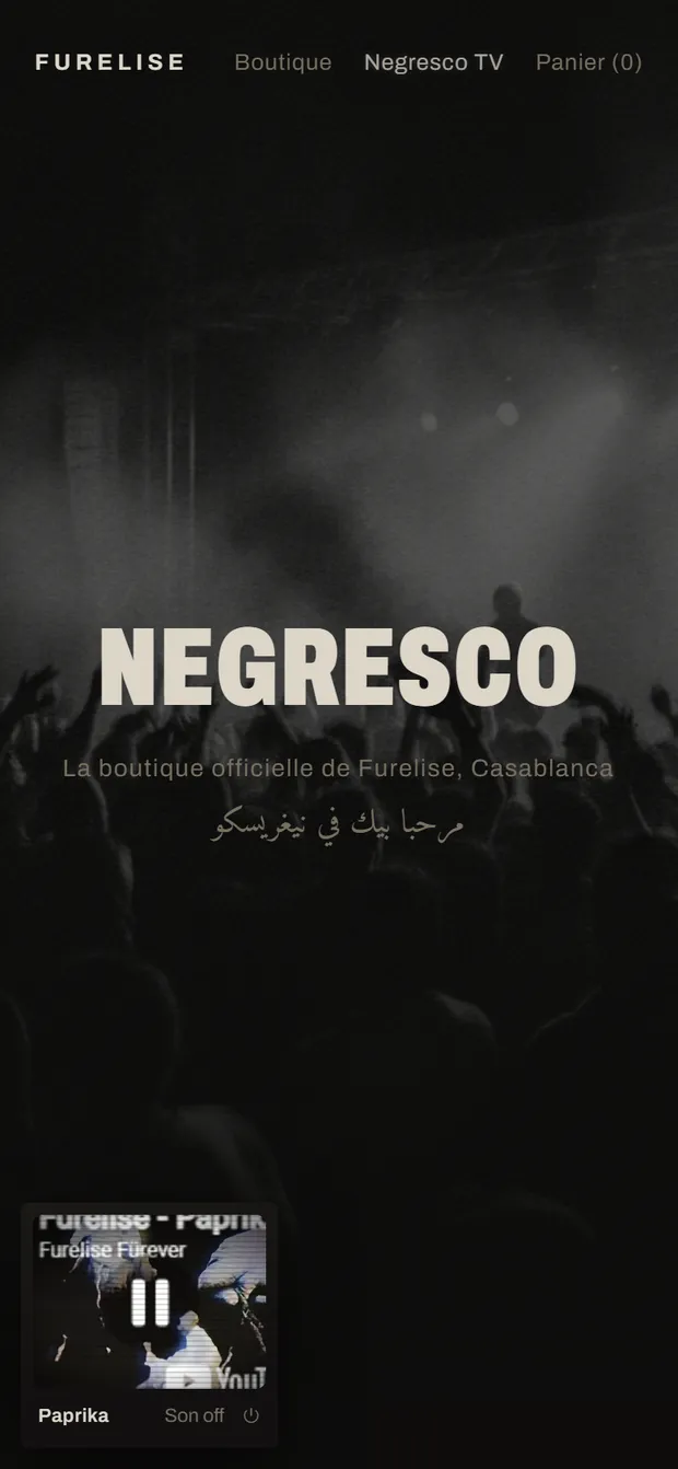 Le concept NEGRESCO affiché sur téléphone.